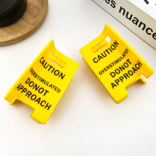 Caution Sign Hair Claw Clip: Yellow