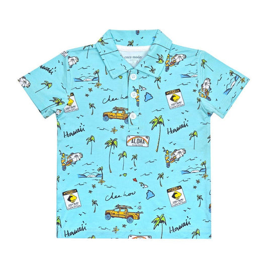 We Go Holoholo Bamboo Polo Shirt: 2T