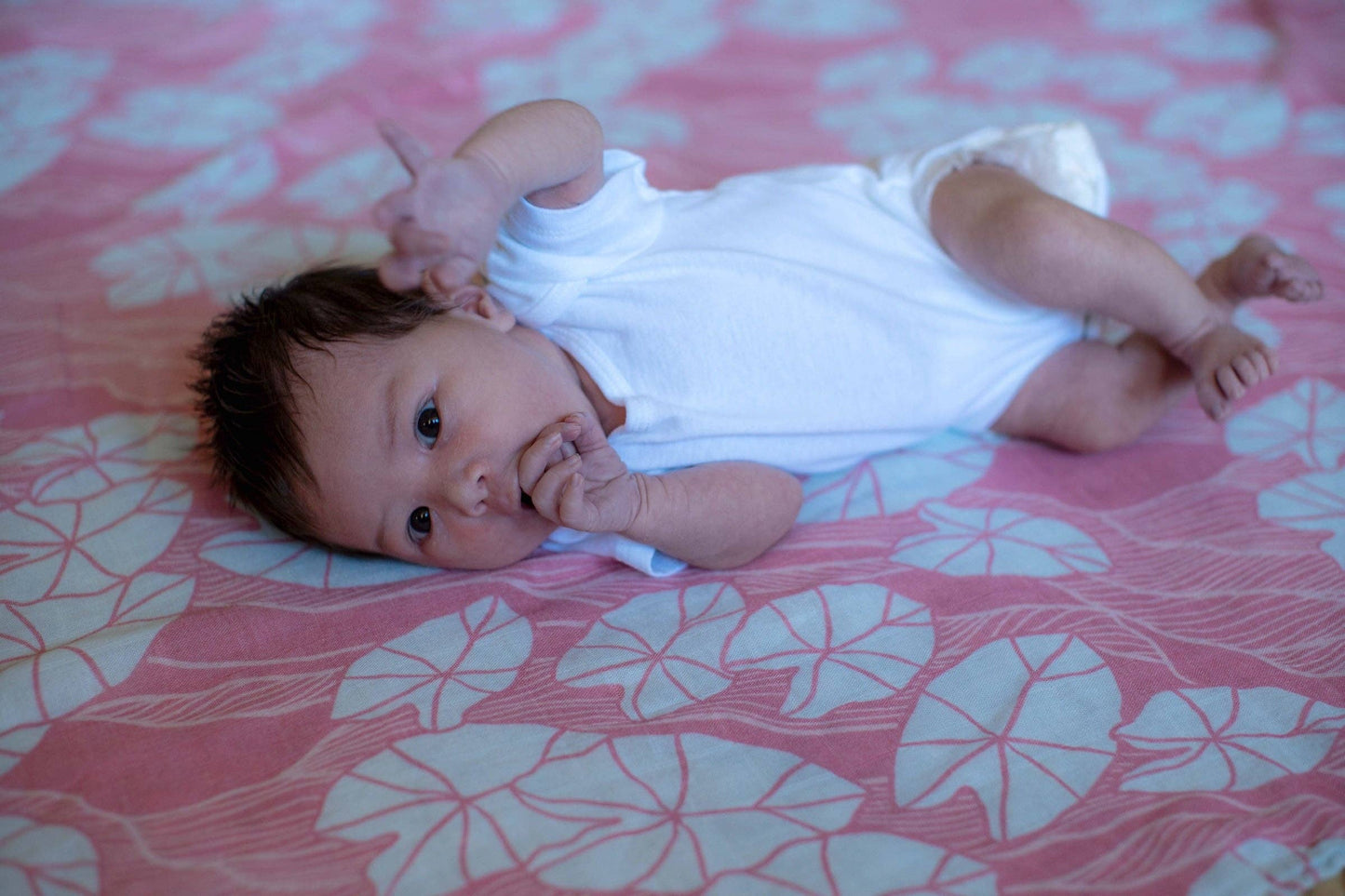 Pink Mauka Kalo Kapa Moe - Hawaiian Bamboo Swaddle