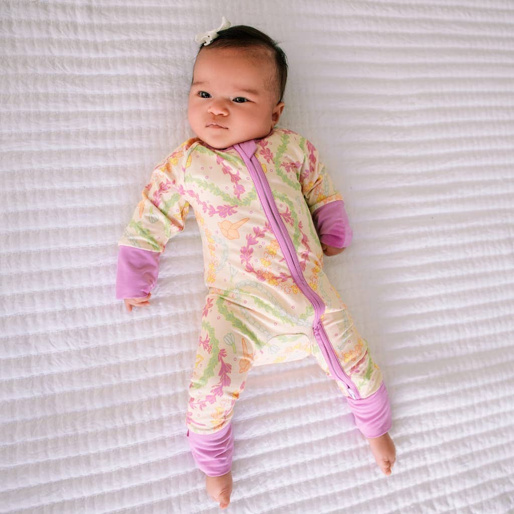 Lei Day in Sand Bamboo Coverall: 18-24M