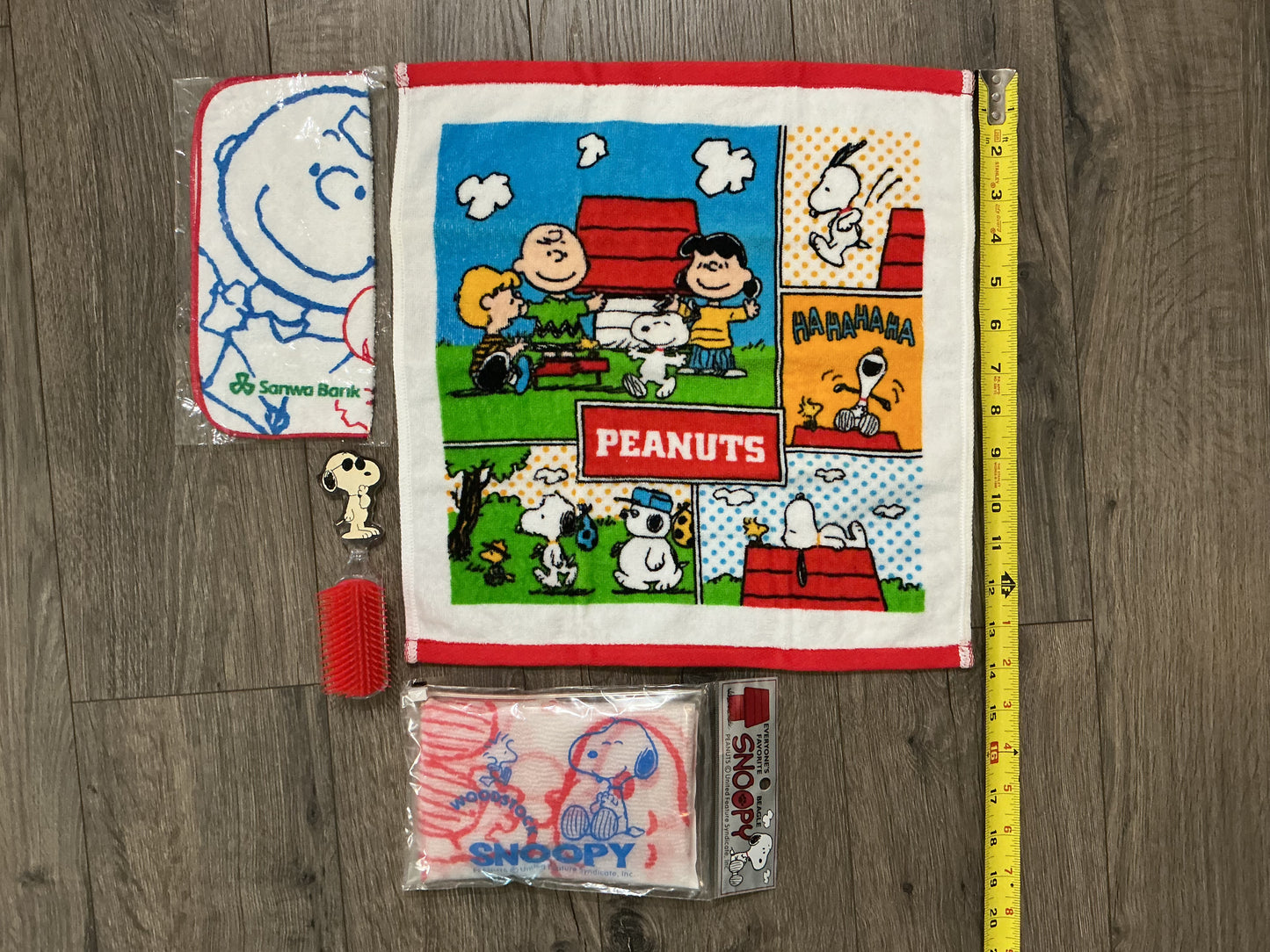 vintage Snoopy bath and grooming, bundle brush wash cloth towel, scrub