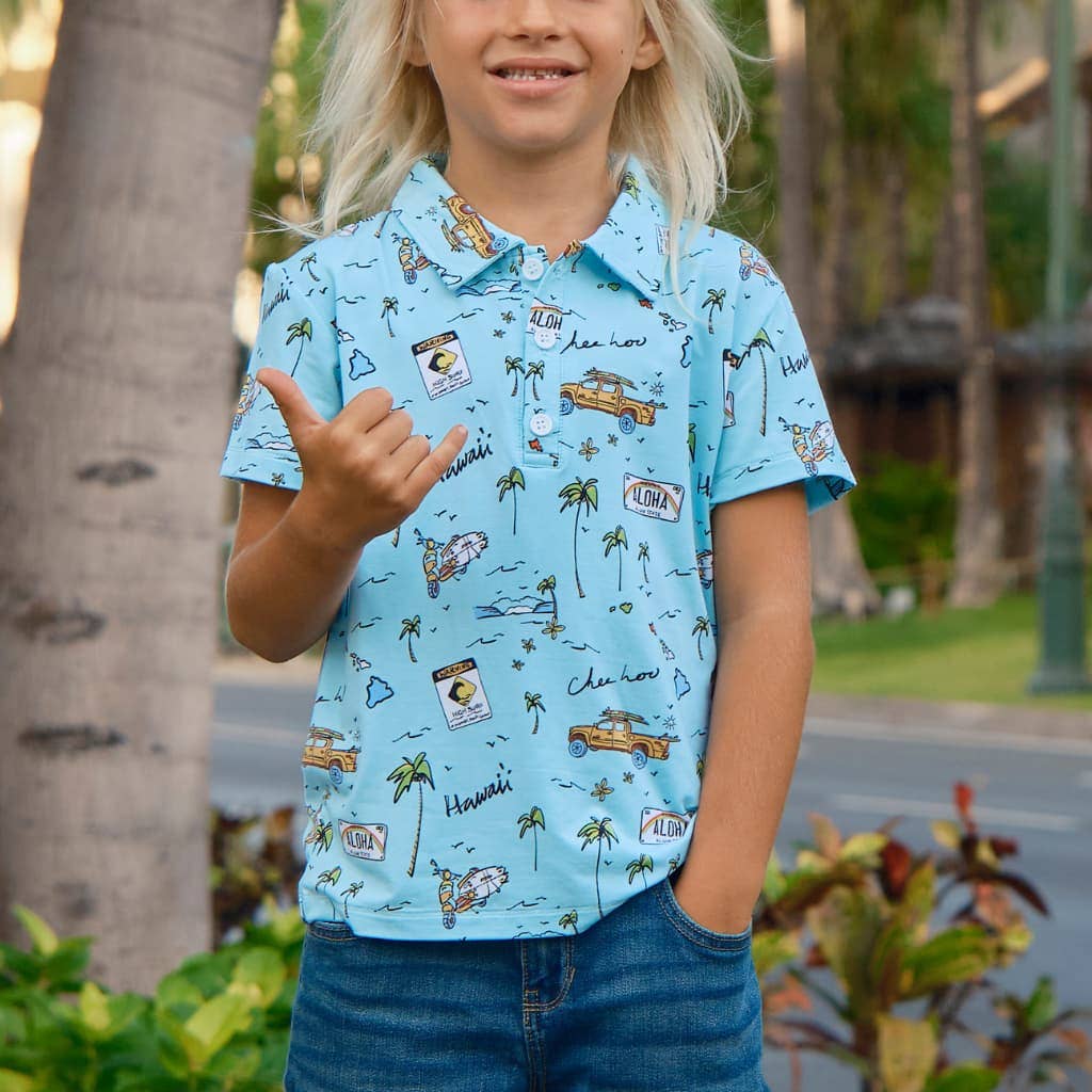 We Go Holoholo Bamboo Polo Shirt: 12M