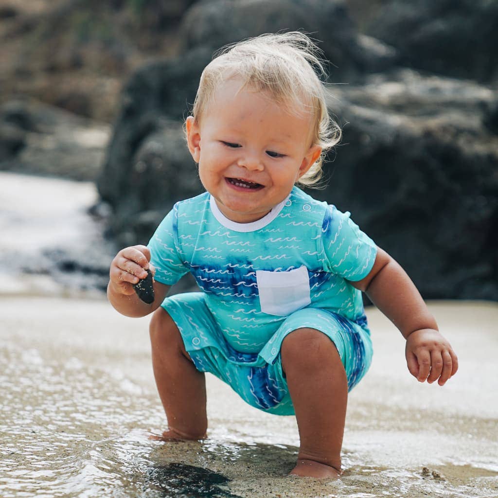 Nalu Shortie Bamboo Romper: 12-18M