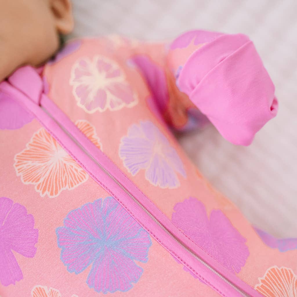 Seaflower Bamboo Coverall: 3-6M