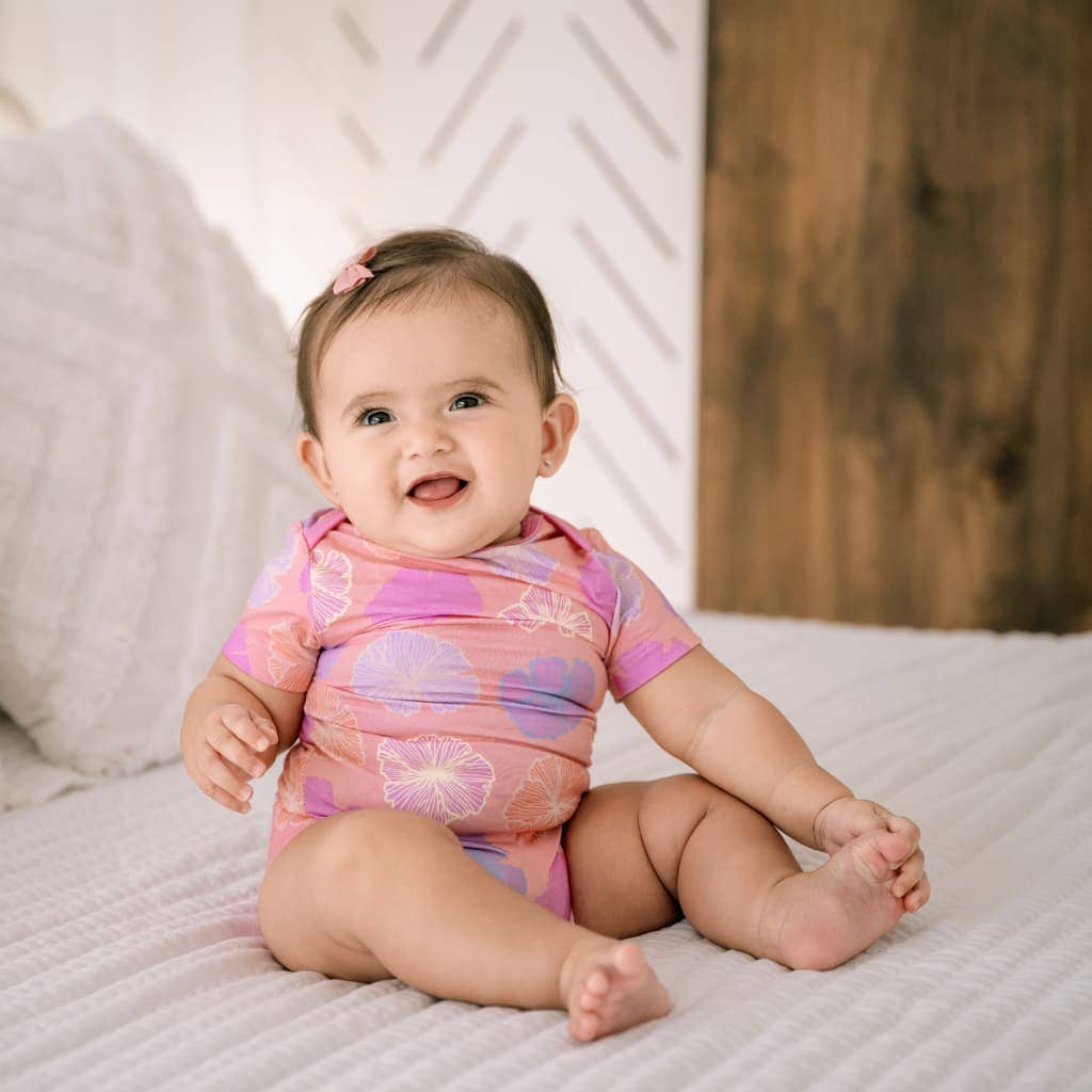 Seaflower Bamboo Onesie: 6-12M