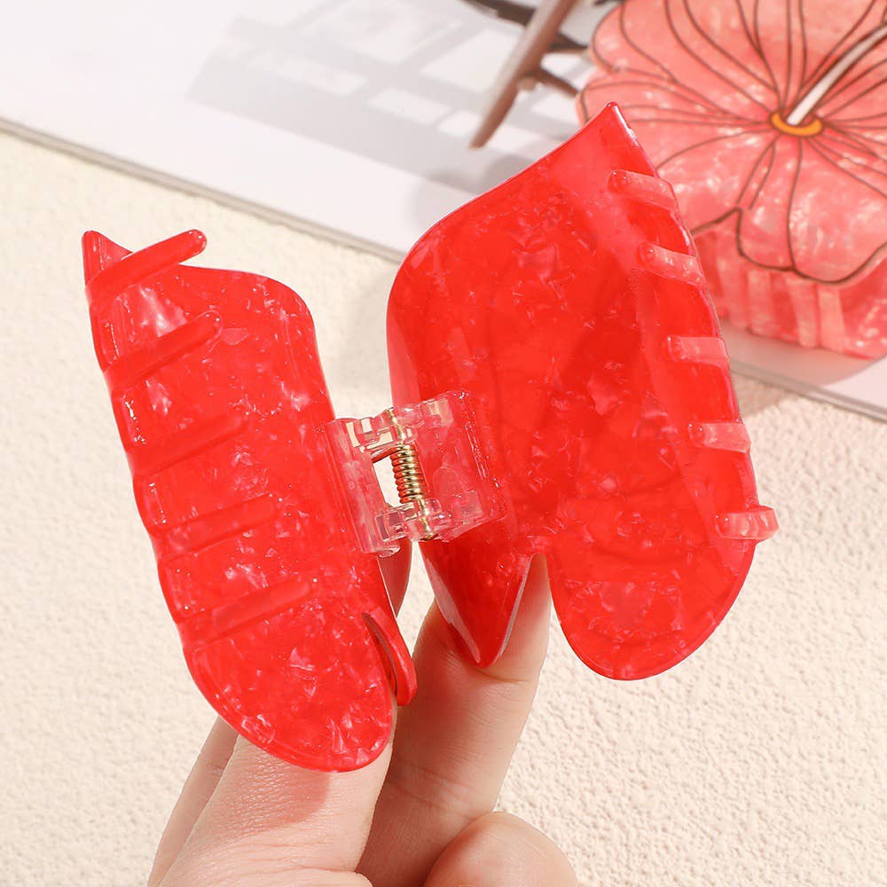 Anthurium Flower Hair Clip: Red