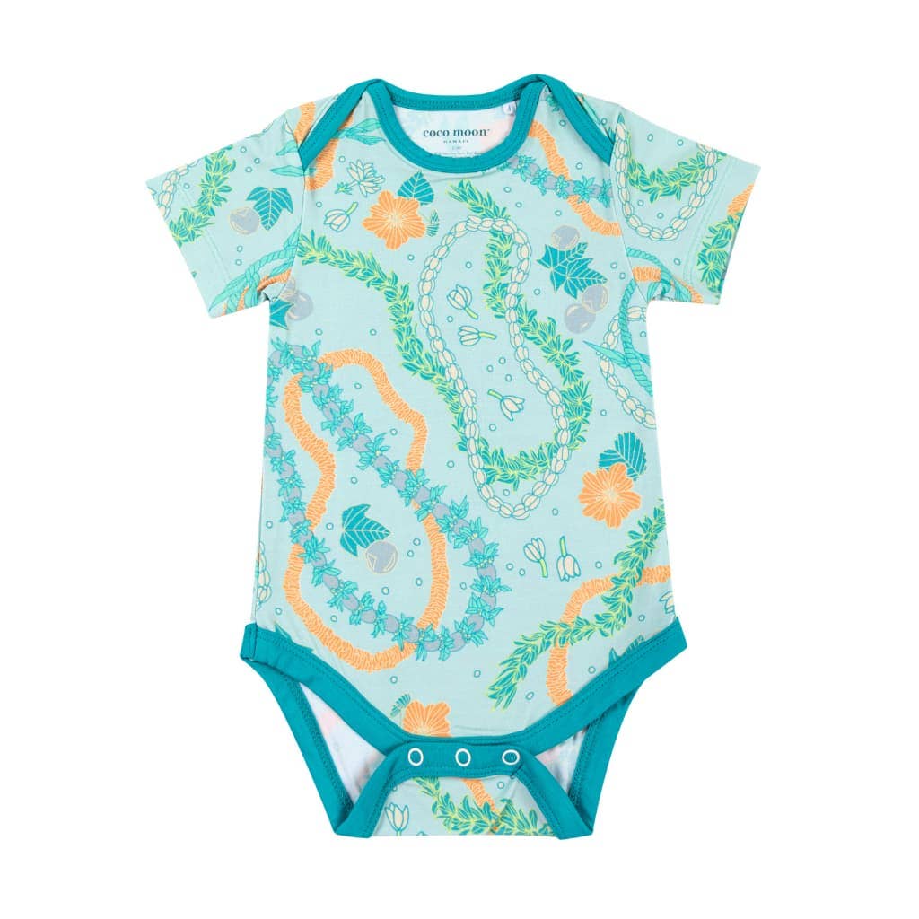 Lei Stand Bamboo Onesie: 6-12M