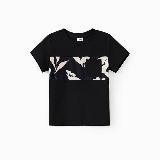 Black Floral Panel Tee: 3-4 Years