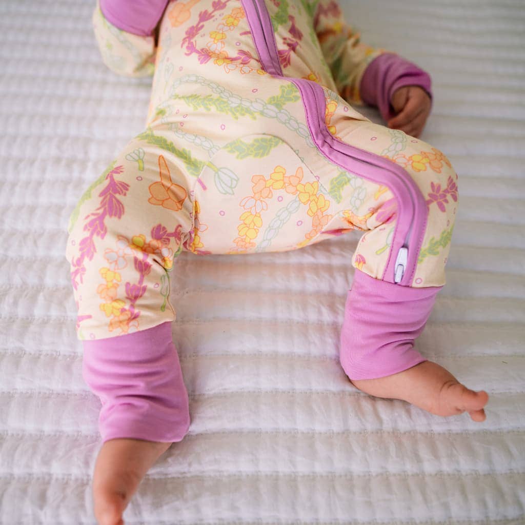 Lei Day in Sand Bamboo Coverall: 18-24M