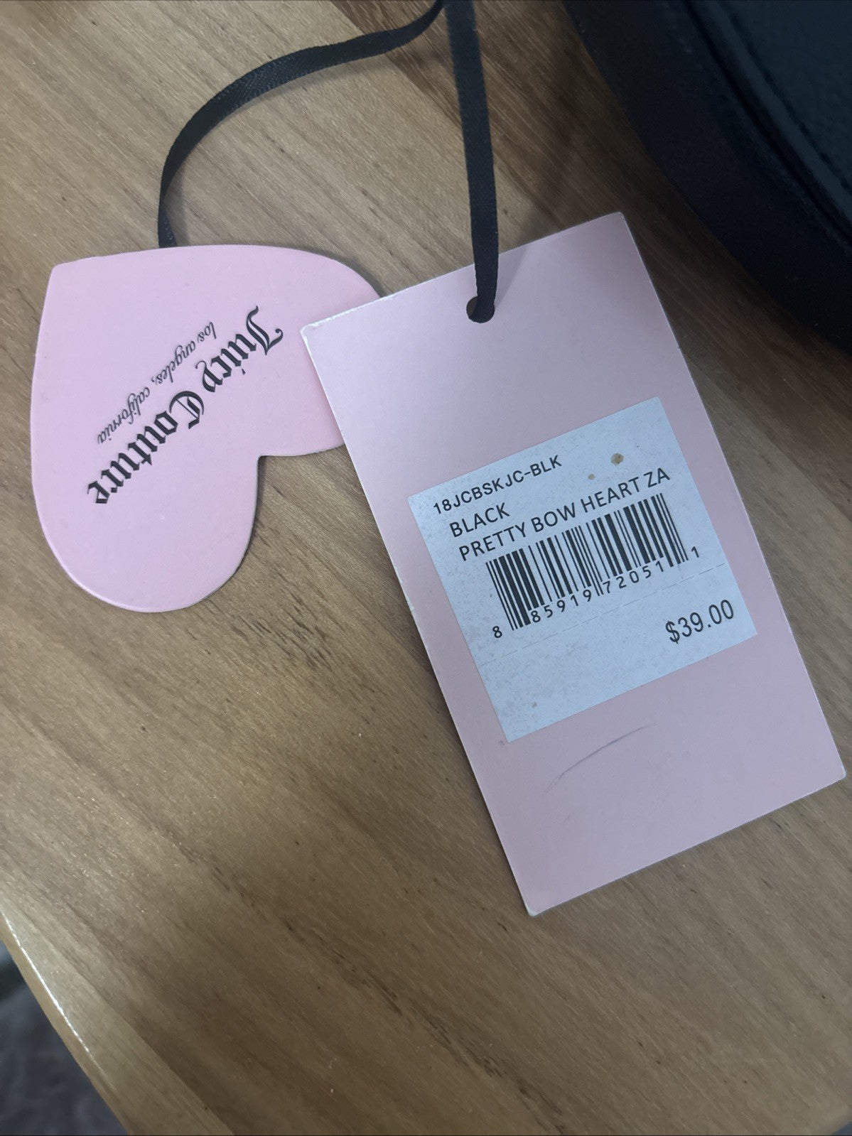 Juicy Couture Heart Wristlet Wallet Black Pretty Bow Heart New Sealed