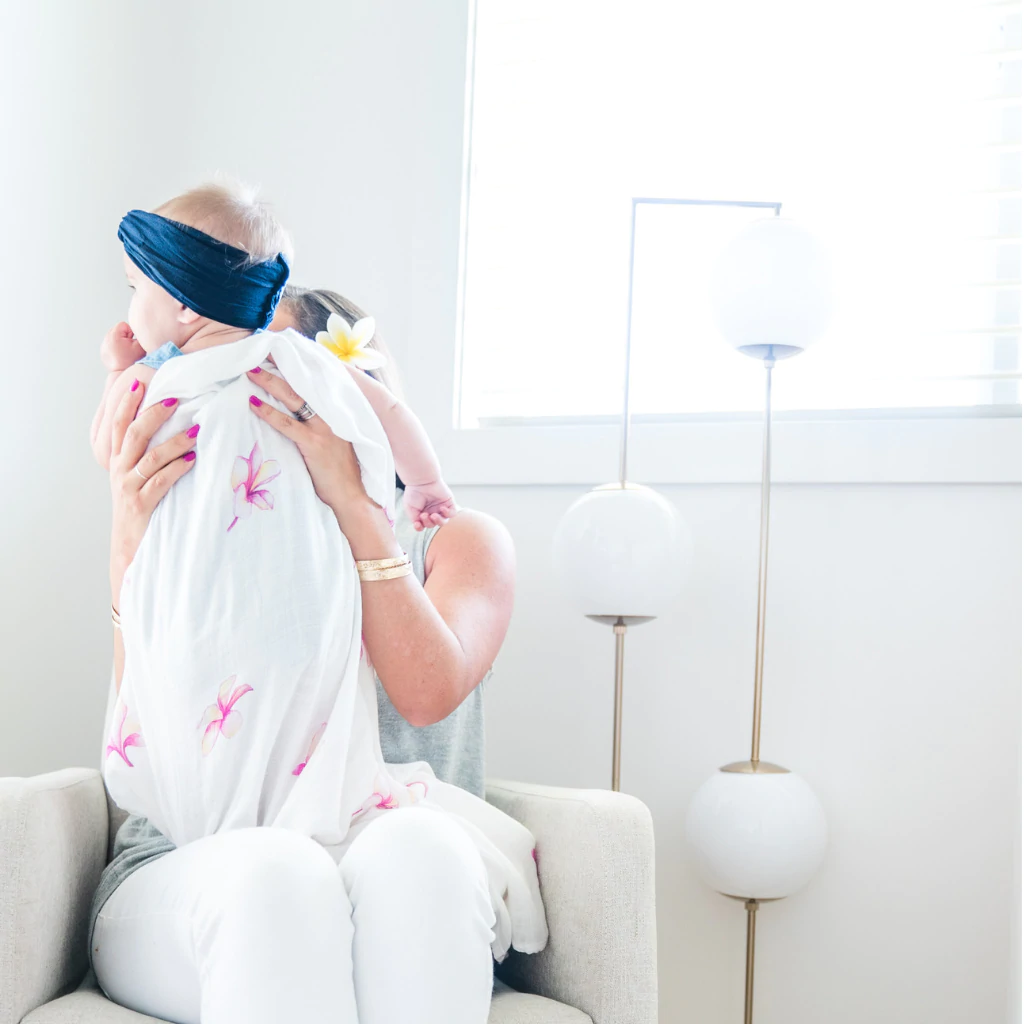 Plumeria Muslin Baby Swaddle Blanket