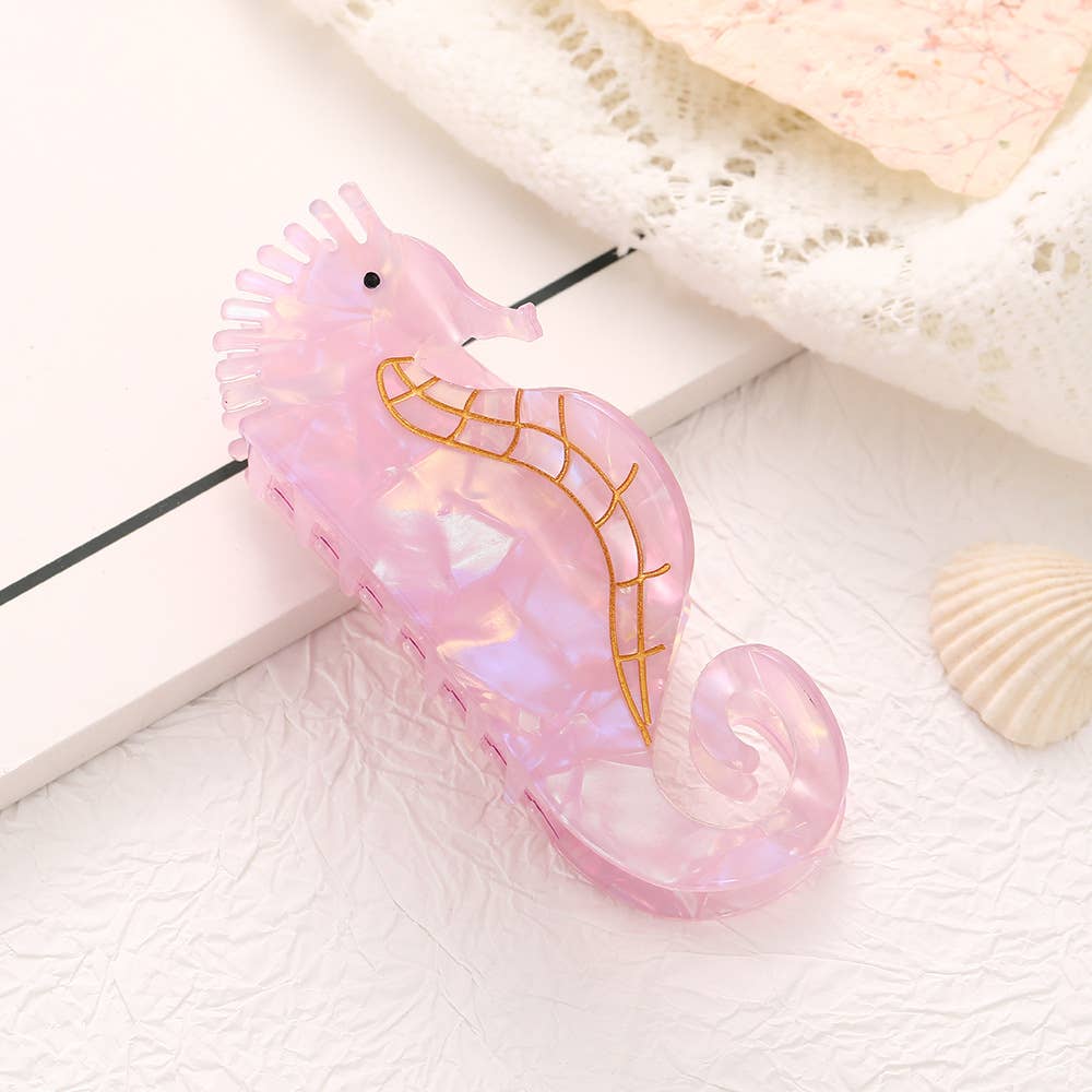 Seahorse Claw Clip: Light Purple
