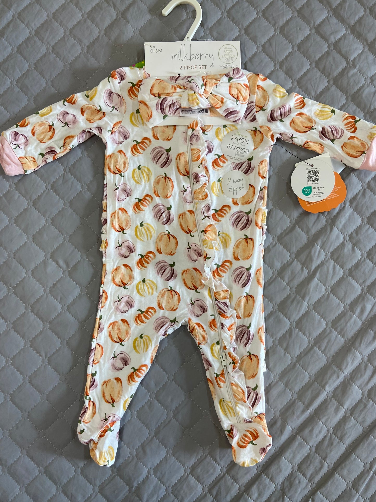 New Milkberry Pumpkin 2 Piece Set, 0-3m
