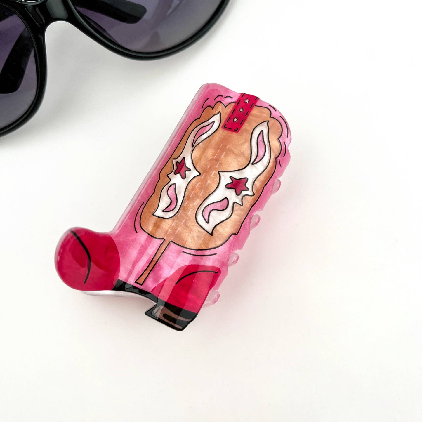 Cowboy Boot Claw Clip: Pink