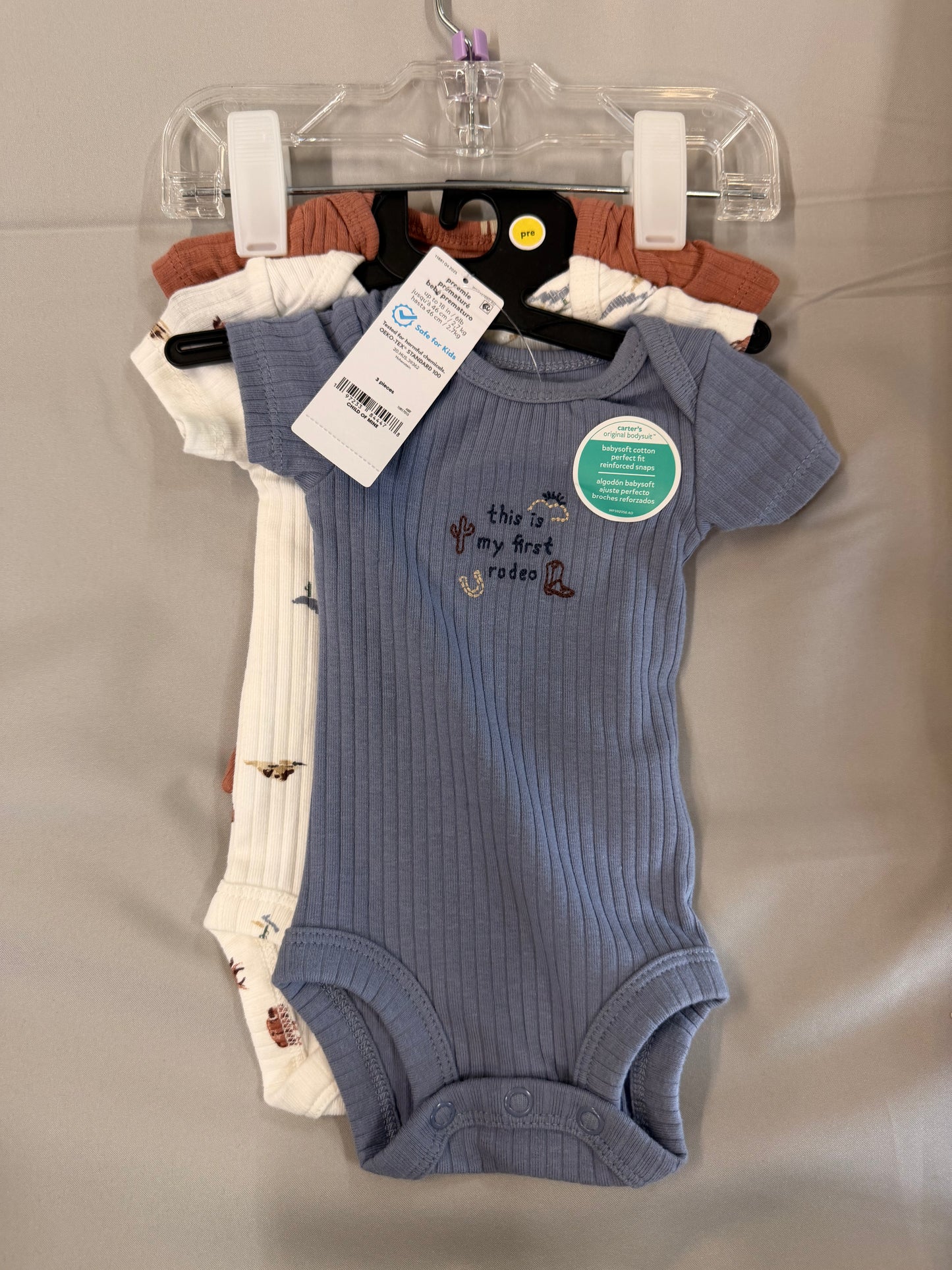 Carter’s Western 3 Piece Onesie, Nb