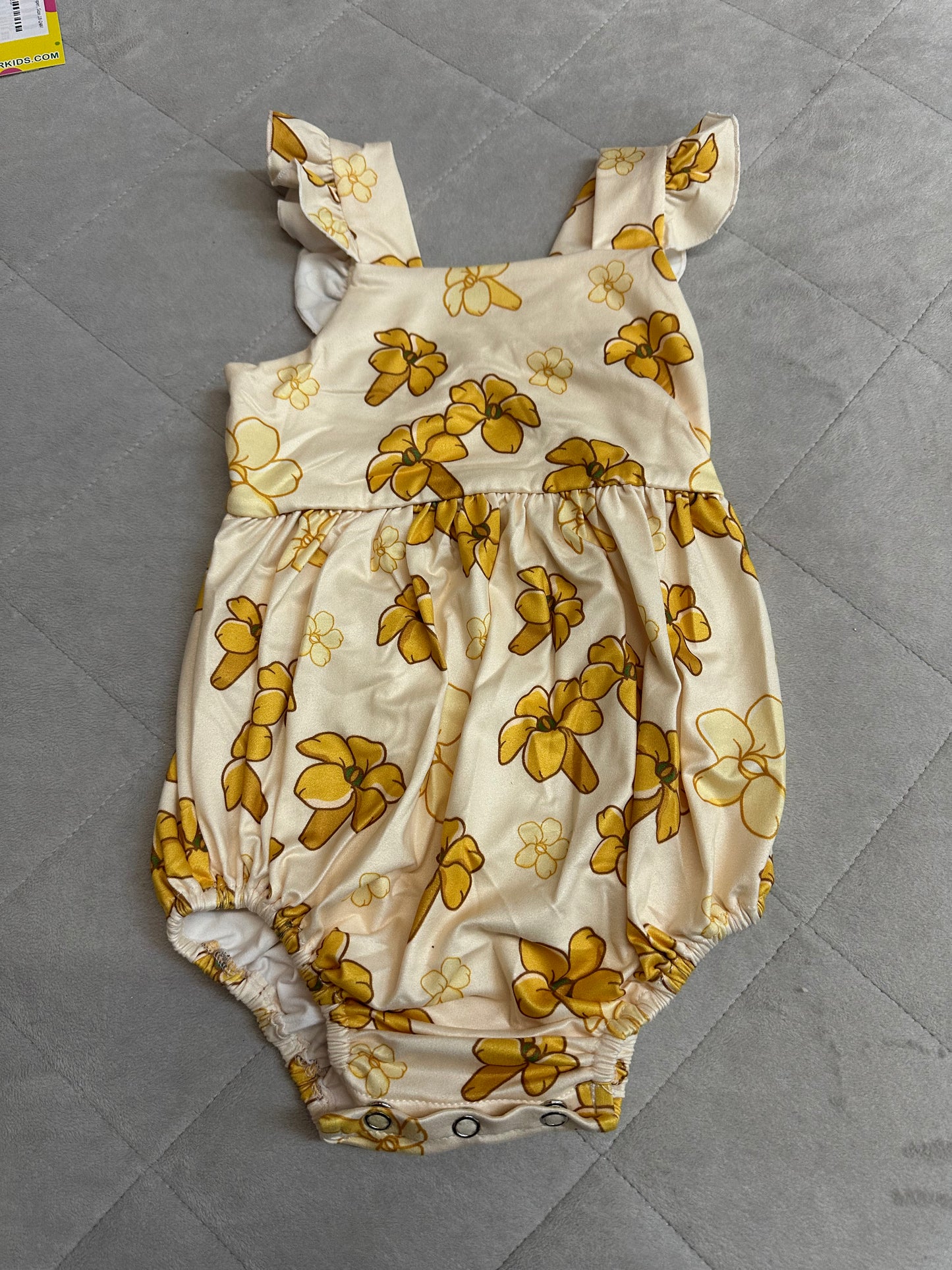 Orange Puakenikeni Bubble Romper