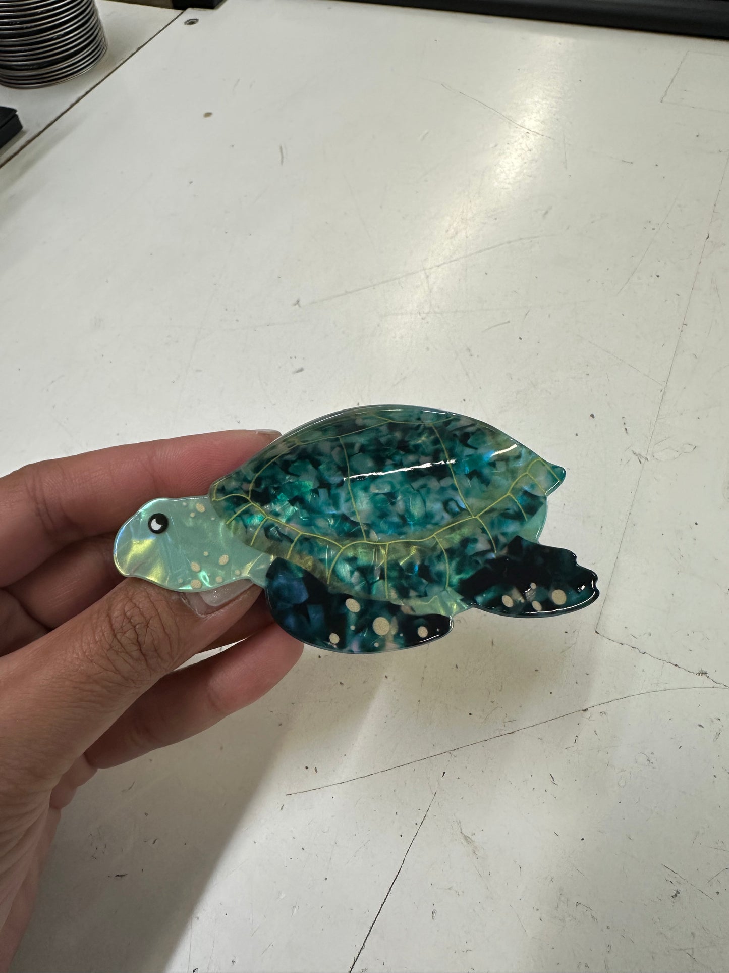 Turtle Claw Clip, Teal
