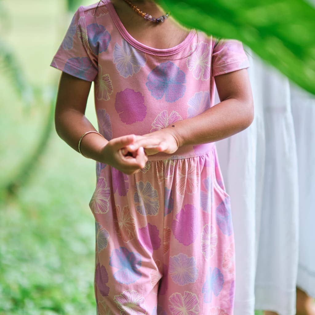 Seaflower Bamboo Jumpsuit: 4T