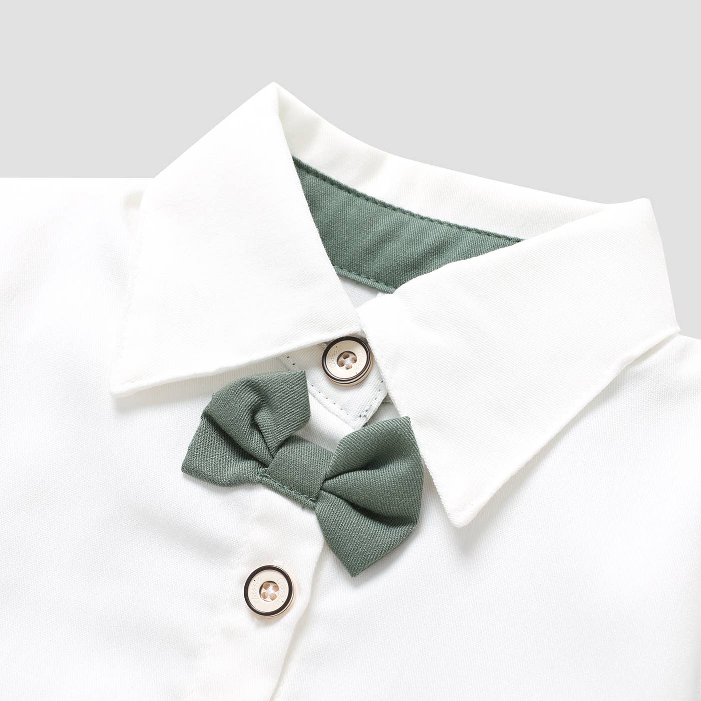 Bow Tie Shirt Shorts Set: Green / 4-5 Years