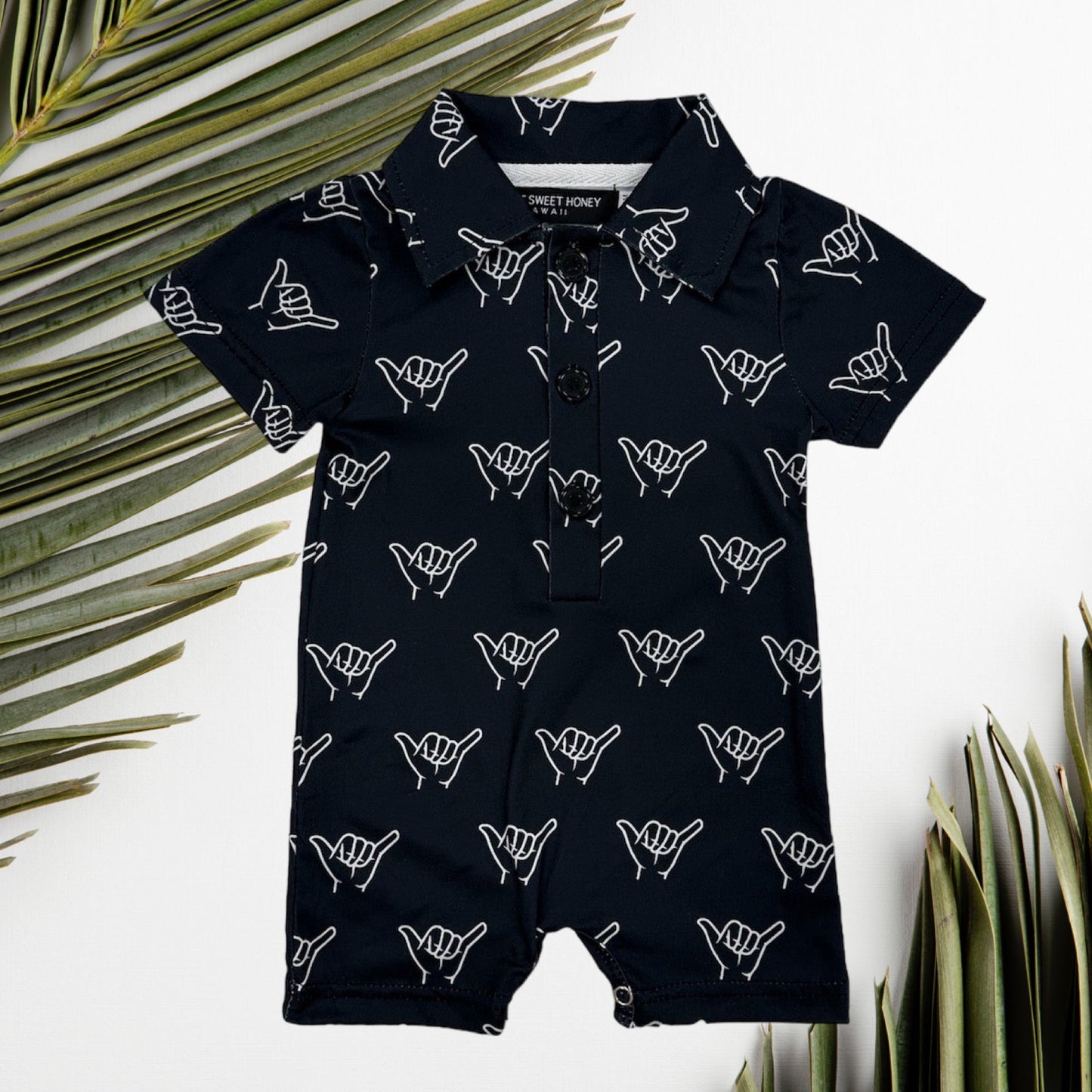 Black Shaka Collared Jumpsuit