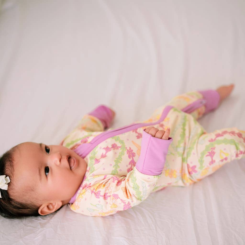 Lei Day in Sand Bamboo Coverall: 18-24M
