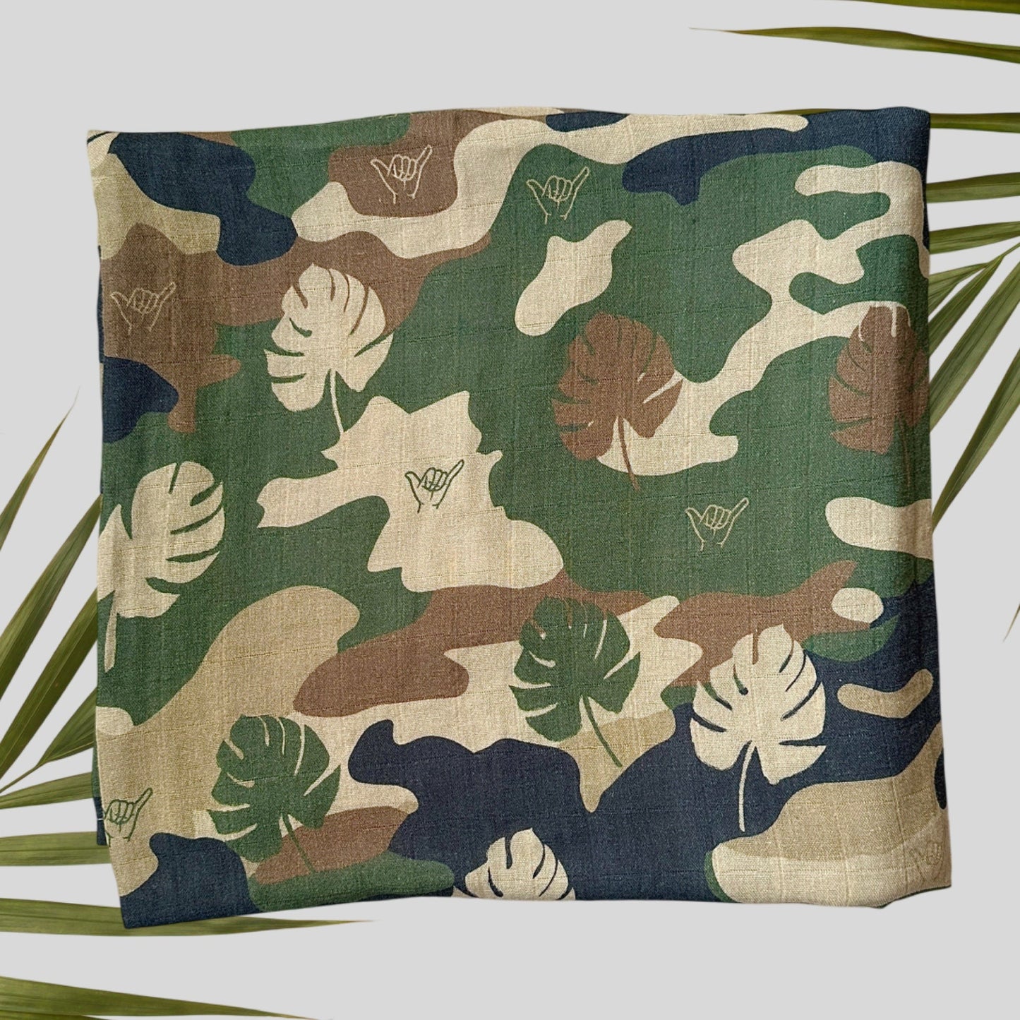 Camo shaka monstera Bamboo Swaddle Blanket