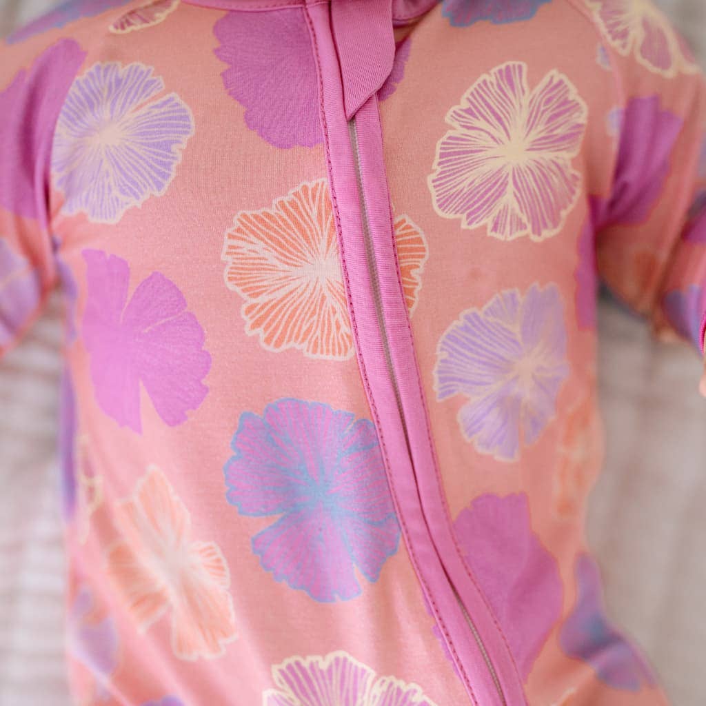 Seaflower Bamboo Coverall: 12-18M