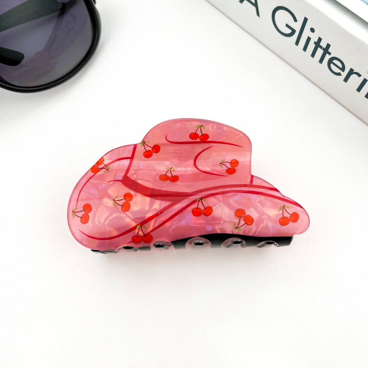 Cowgirl Hair Claw Clip: Cherry