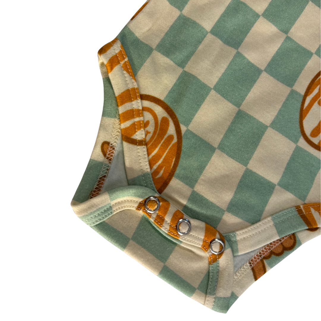 Classic Onesie - Checkered Mint Aloha: 18-24 M