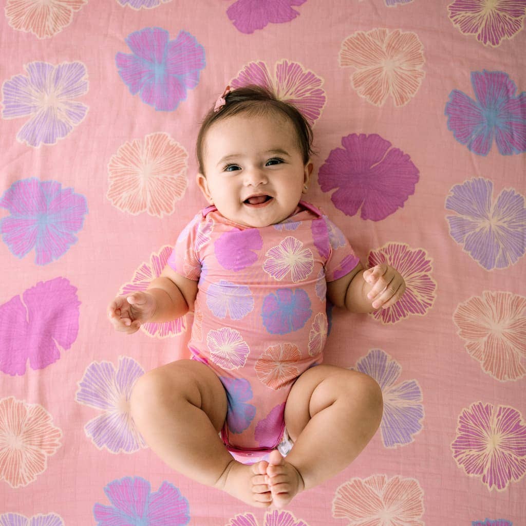 Seaflower Bamboo Onesie: 0-6M
