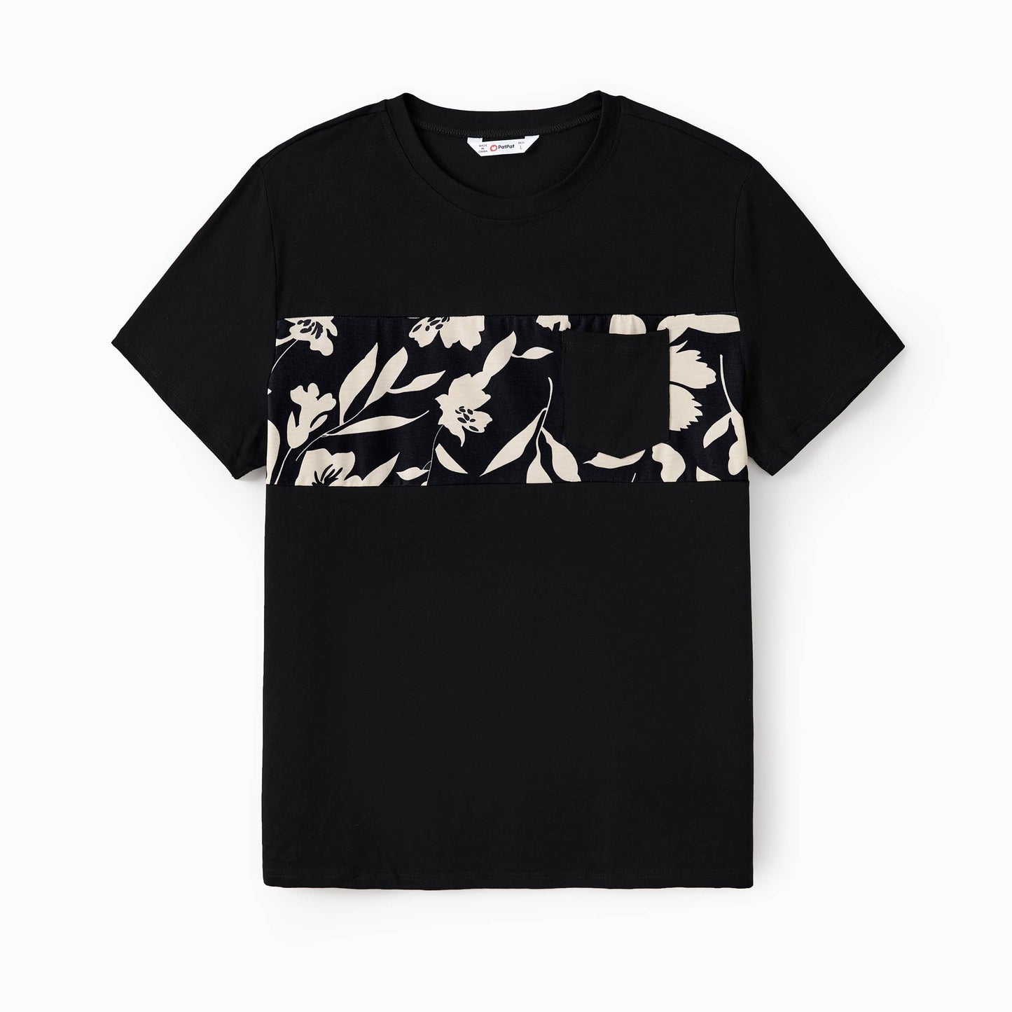 Black Floral Panel Tee: 3-4 Years