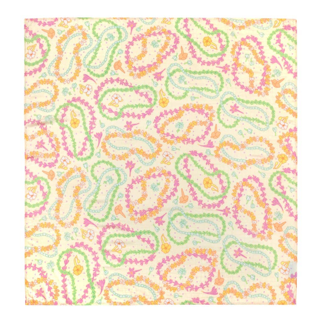 Lei Day in Sand Muslin Baby Swaddle Blanket