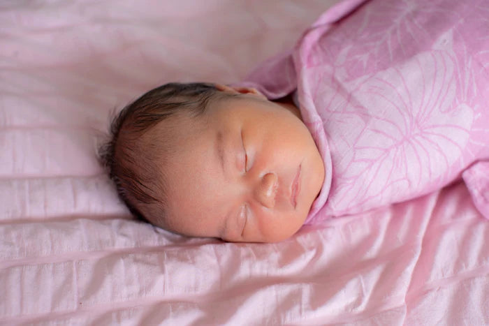 Pink Lo'i Kalo Bamboo Muslin Kapa Moe