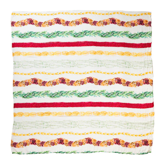 The Keiki Dept Bamboo Muslin Swaddle, Lei Poinaole