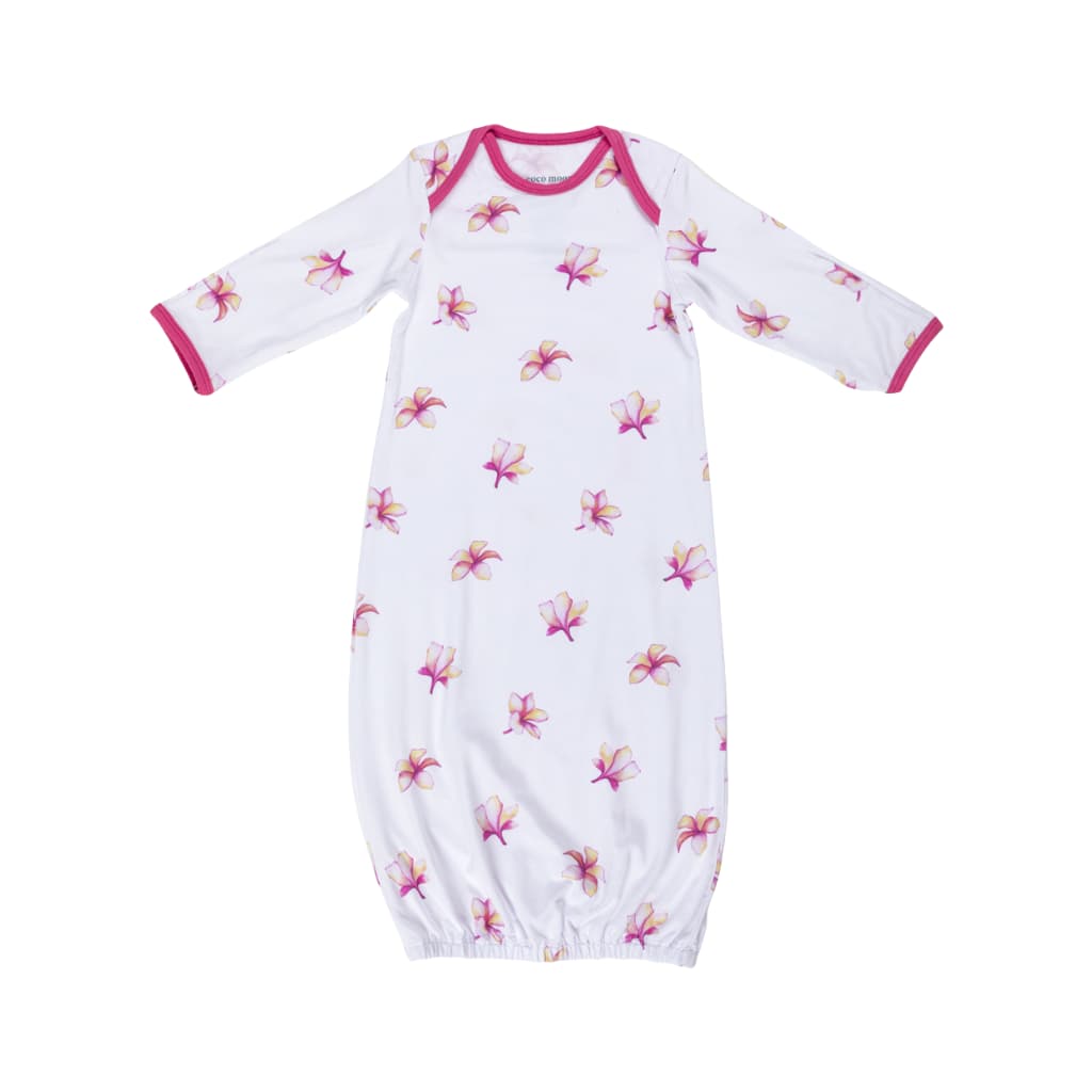 Plumeria Bamboo Layette Gown: 3-6M