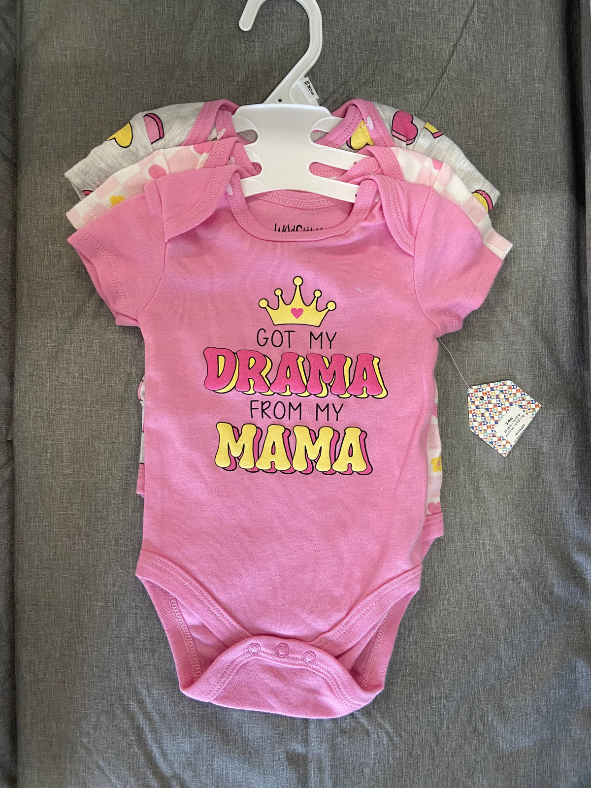 New Wild Child 3 piece Body Suit, 3-6m