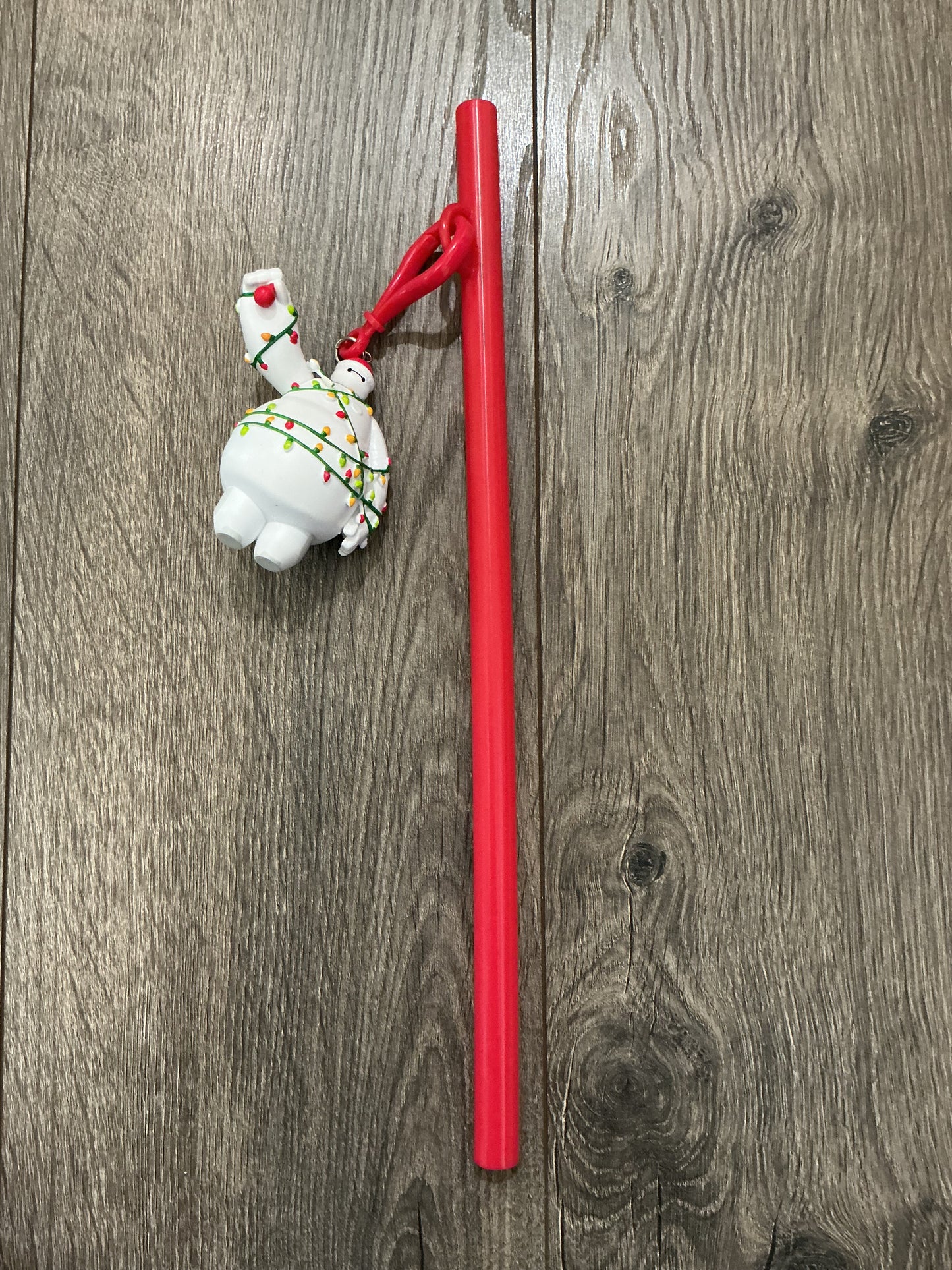 Disneyland 2025 Holiday Baymax Straw Clip Disney Big Hero 6 Christmas Lights