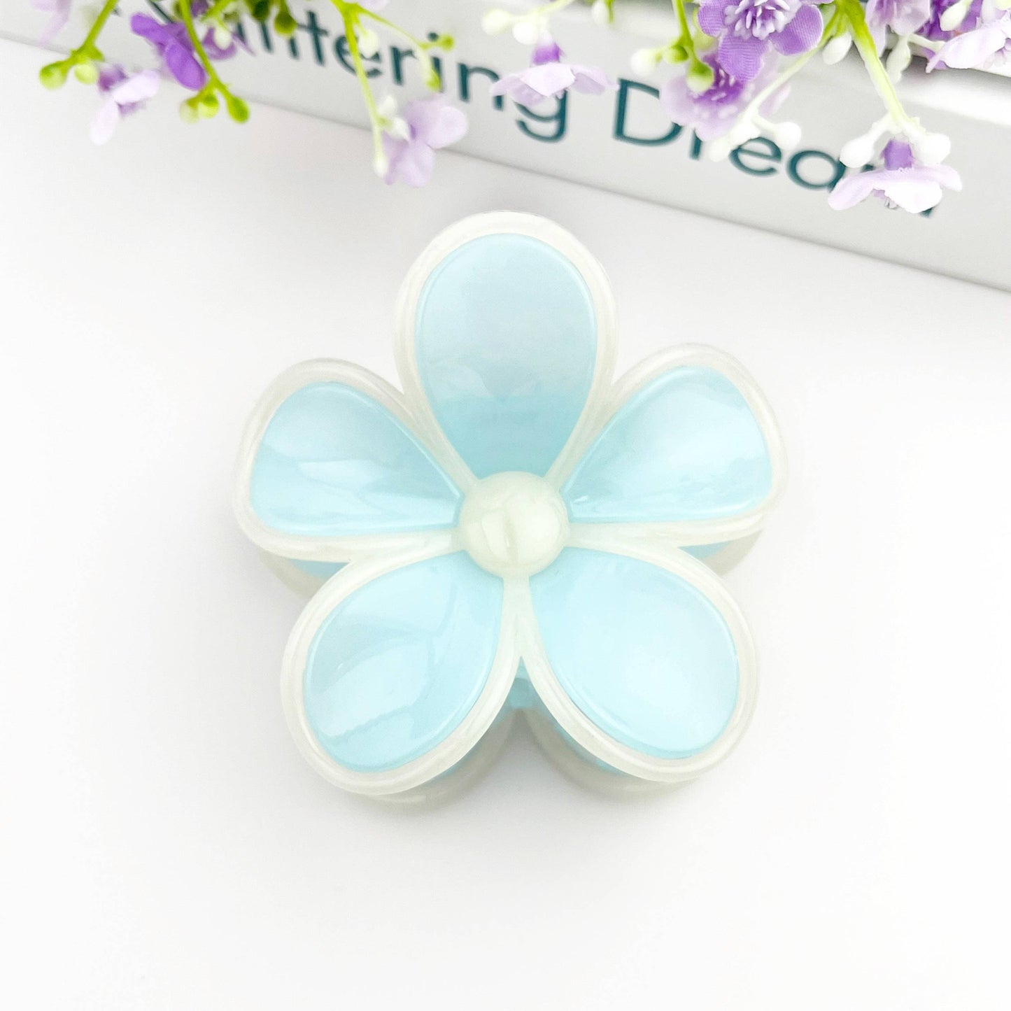 Flower Claw Clip, Blue