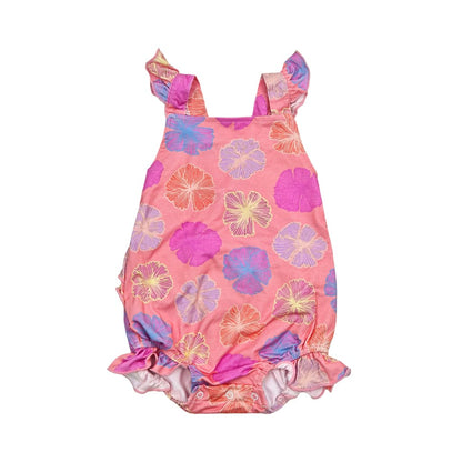 Seaflower Ruffle Bamboo Romper: 6-12M