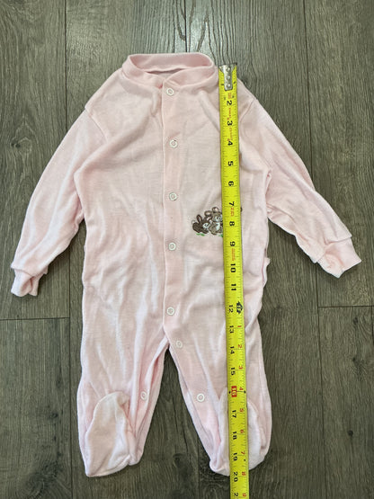 Little Me Pink bunny Footie Infant Girls Size XL Pre-owned one-piece
