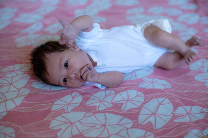 Pink Mauka Kalo Kapa Moe - Hawaiian Bamboo Swaddle