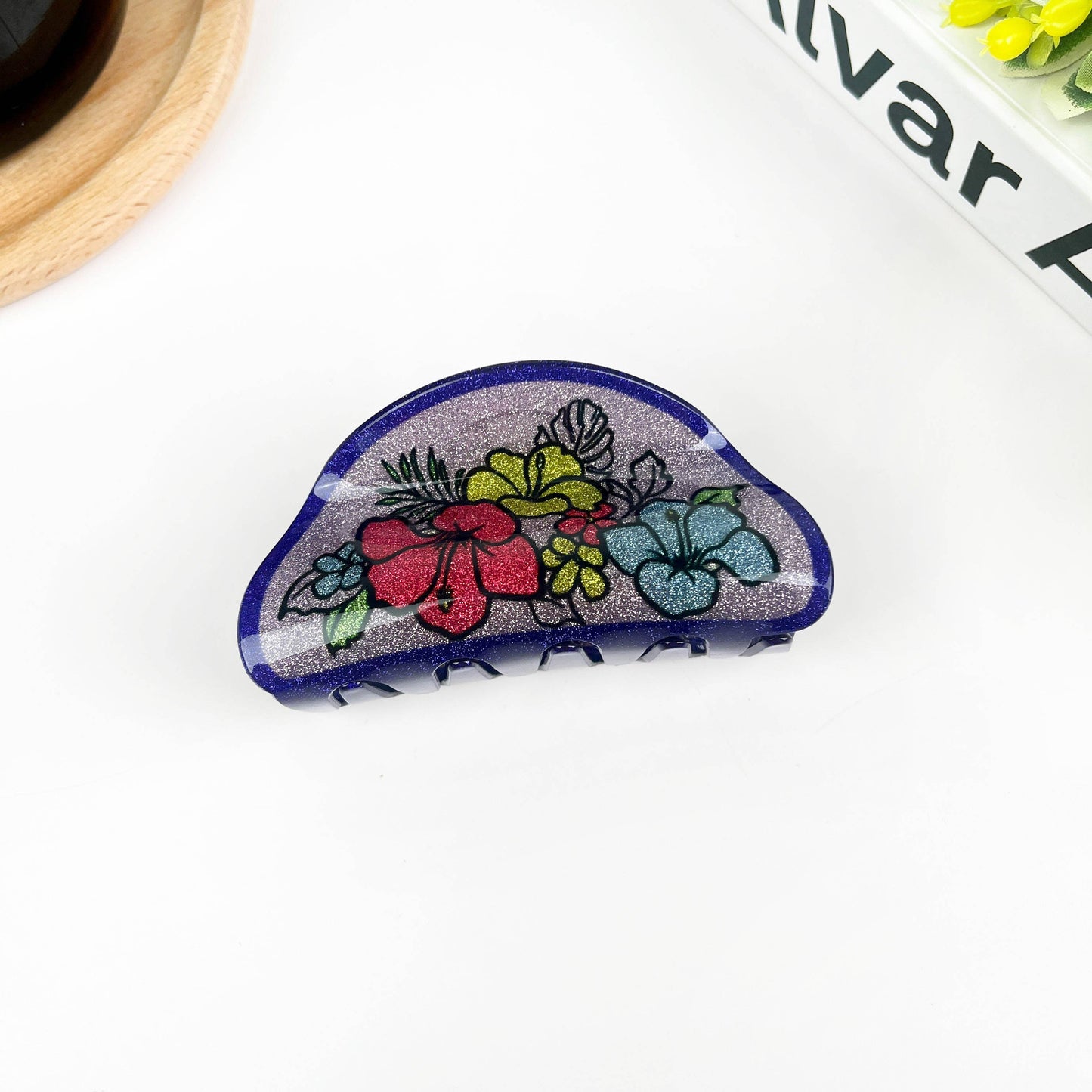 Vintage Purple Flower Clip