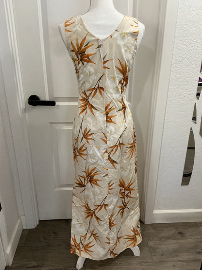 NWOT KY’s Hawaii Vintage Hawaiian Beige Long Dress S, Med