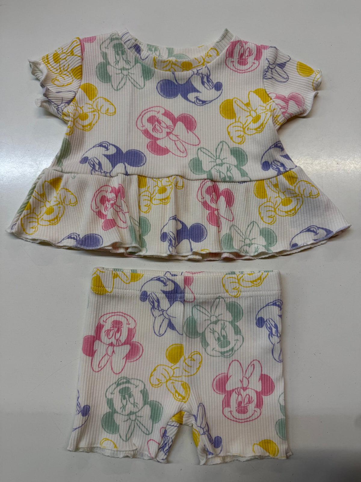 2pc Minnie Mouse Outfit, 3-6m