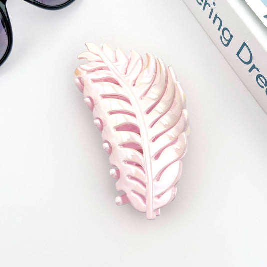 Leaf Hair Claw Clip, Yellow/Purple