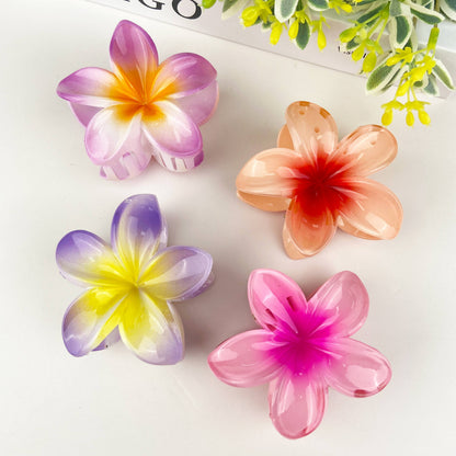 Plumeria Claw Clip, Light Purple