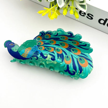 Peacock Claw Clip, Green