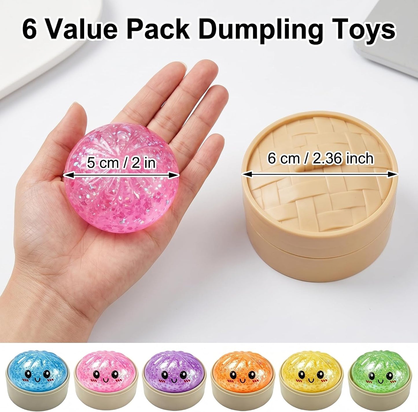 Mini Glitter Dumpling Bao Bun