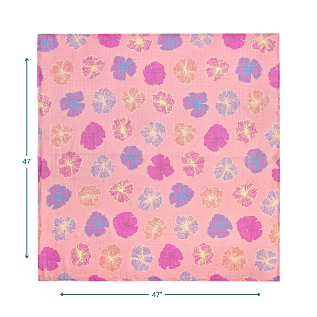 Seaflower Muslin Swaddle Blanket