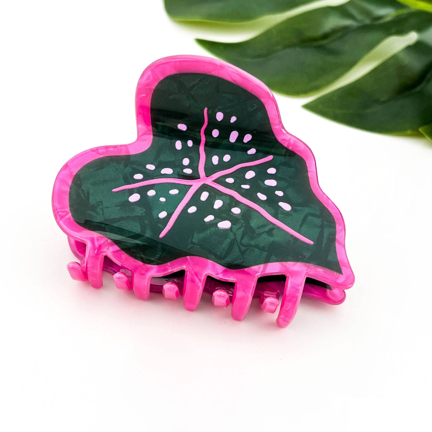 Green Leaf Hair Claw Clip
